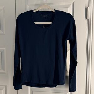 Athleta Midnight Blue Long Sleeve Keyhole Tee size XS